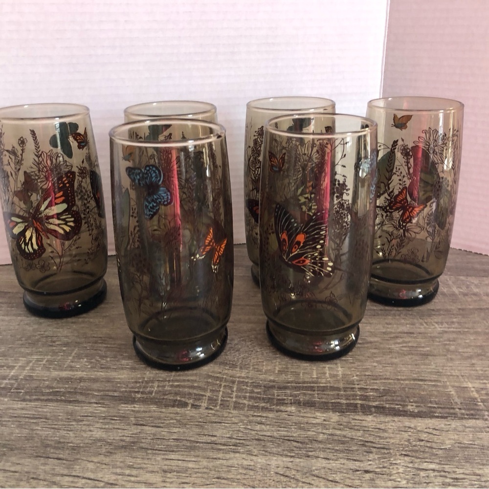 MCM Libbey Butterfly Glasses - Picture 4 of 9